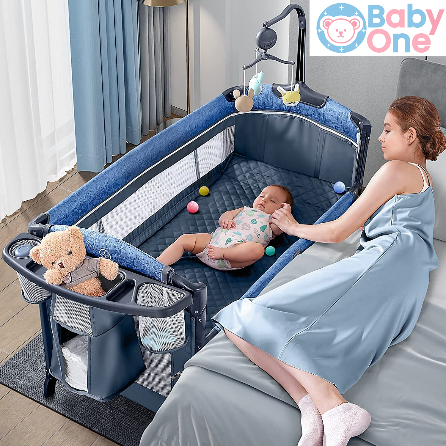 Cuna para Bebé Baby-One Azul 5 en 1